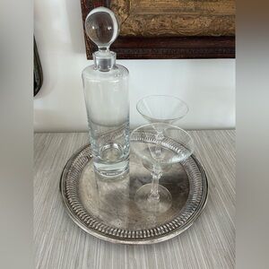 Chic vintage silverplate tray. I am using as decor for barware.